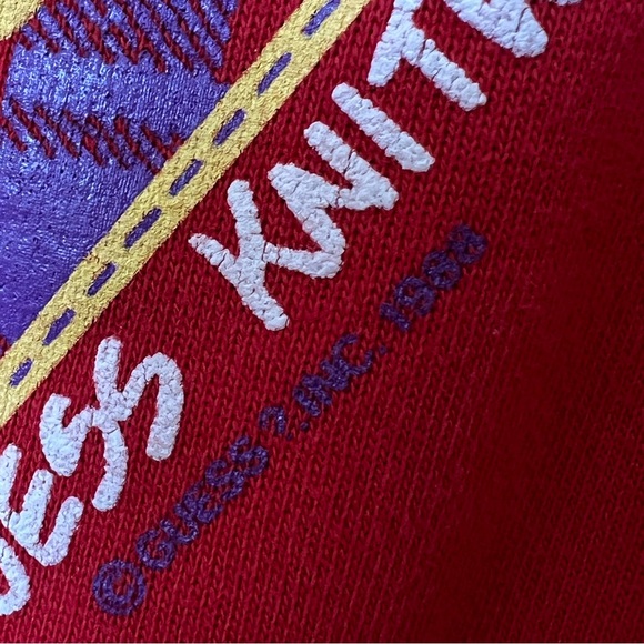 Guess Vintage 1990s Knitwear Goes Mad For Plaid Mock Neck Sweatshirt - Picture 3 of 8